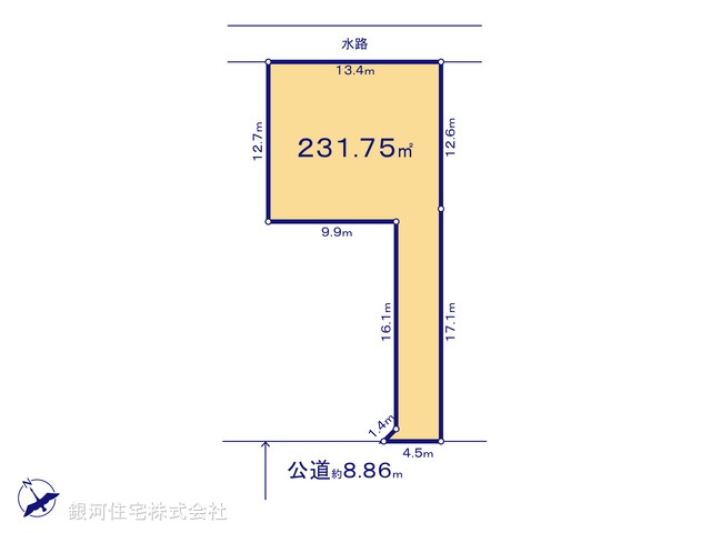 G00378396 埼玉県北葛飾郡杉戸町清地６丁目 土地 1450万円【区画図】