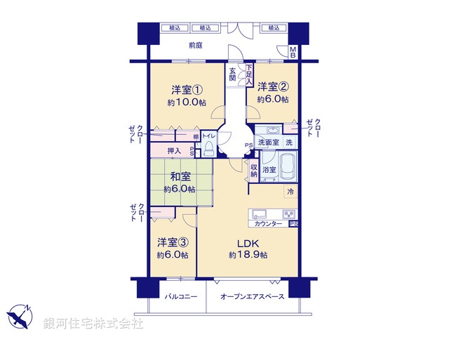 G00378418 東京都八王子市大和田町３丁目 中古マンション 4299万円【間取図】