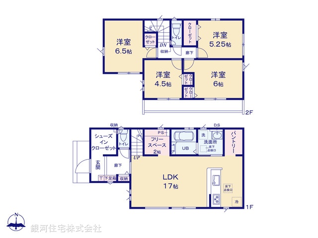 G00378420 神奈川県横須賀市久里浜台２丁目 新築一戸建て 3890万円【間取図】
