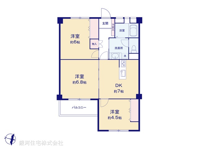 G00378443 埼玉県さいたま市浦和区元町２丁目 中古マンション 1980万円【間取図】