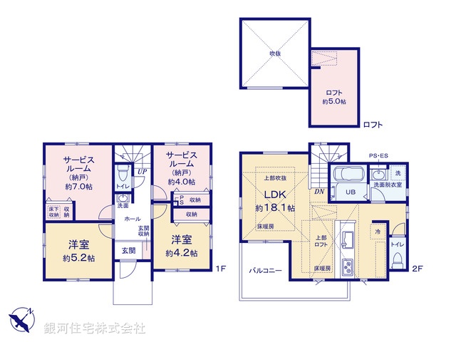 G00378446 神奈川県藤沢市片瀬海岸３丁目 新築一戸建て 7399万円【間取図】