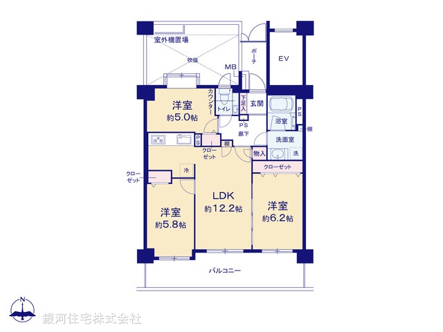 G00378504 神奈川県川崎市高津区久本３丁目 中古マンション 6499万円【間取図】