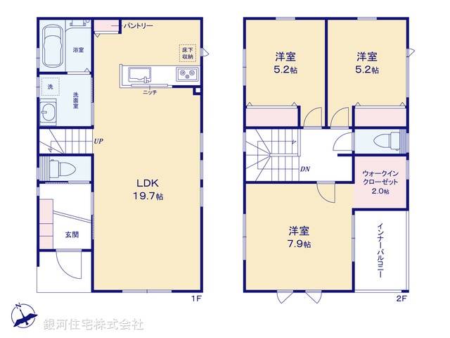 G00378534 千葉県松戸市上矢切 新築一戸建て 3980万円【間取図】