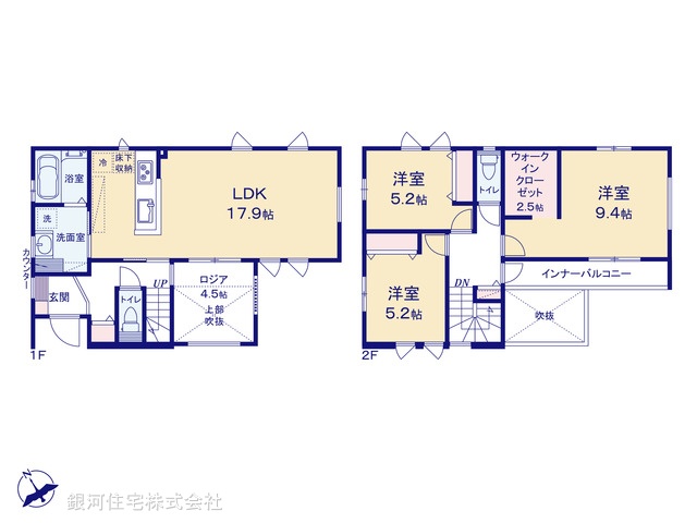 G00378554 千葉県船橋市咲が丘２丁目 新築一戸建て 4700万円【間取図】