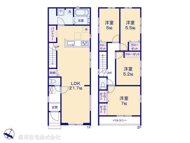 G00378563 埼玉県川口市戸塚境町 新築一戸建て 5490万円【間取図】