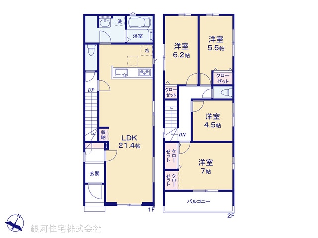 G00378564 埼玉県川口市戸塚境町 新築一戸建て 5490万円【間取図】