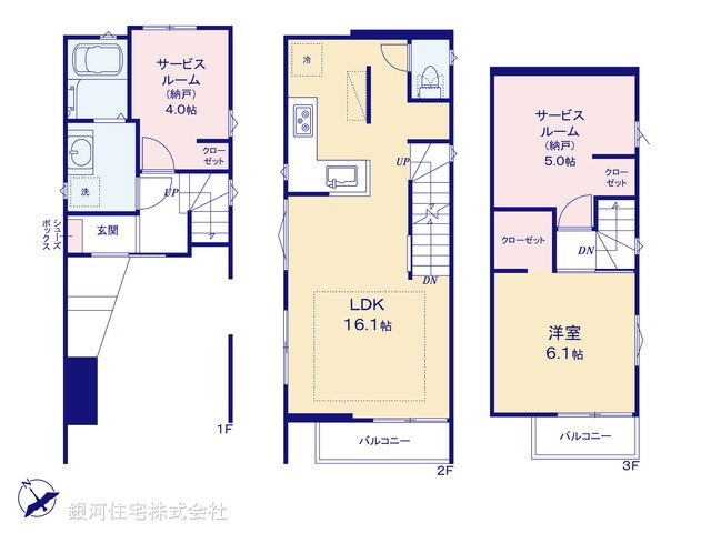 G00378602 千葉県浦安市堀江５丁目 新築一戸建て 5980万円【間取図】