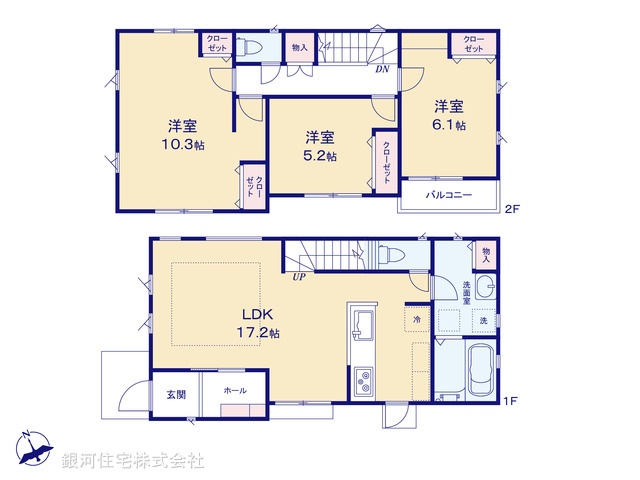 G00378607 神奈川県横浜市旭区今宿１丁目 新築一戸建て 4380万円【間取図】