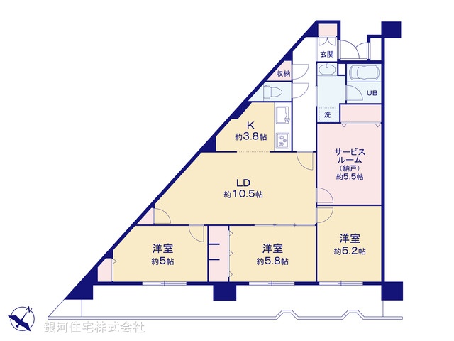 G00378612 埼玉県蕨市北町５丁目 中古マンション 2980万円【間取図】