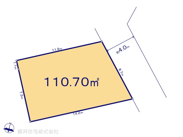 G00378625 神奈川県海老名市上今泉１丁目 土地 2880万円【区画図】