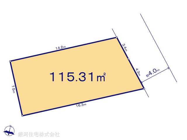 G00378626 神奈川県海老名市上今泉１丁目 土地 2880万円【区画図】