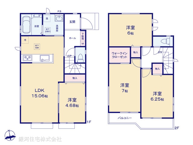G00378650 埼玉県川口市鳩ヶ谷緑町２丁目 新築一戸建て 4590万円【間取図】