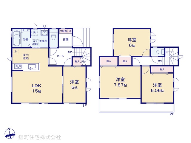 G00378653 埼玉県川口市鳩ヶ谷緑町２丁目 新築一戸建て 5490万円【間取図】