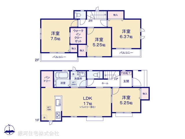 G00378654 埼玉県上尾市中分１丁目 新築一戸建て 4190万円【間取図】