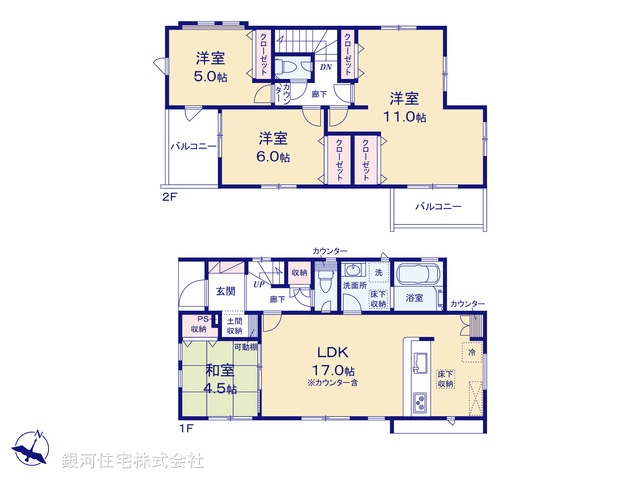 G00378660 埼玉県上尾市大字久保 新築一戸建て 3790万円【間取図】