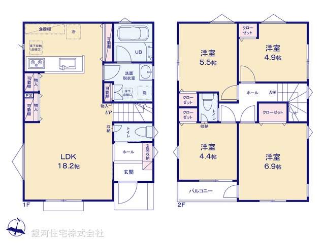 G00378681 千葉県松戸市東平賀 新築一戸建て 4390万円【間取図】