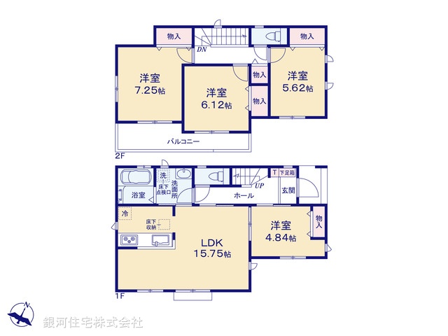 G00378706 埼玉県春日部市粕壁東６丁目 新築一戸建て 3590万円【間取図】