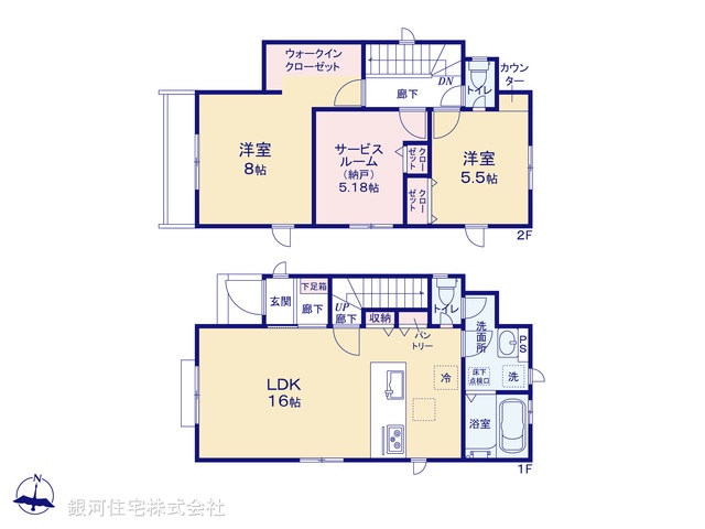 G00378755 東京都日野市日野本町４丁目 新築一戸建て 5380万円【間取図】