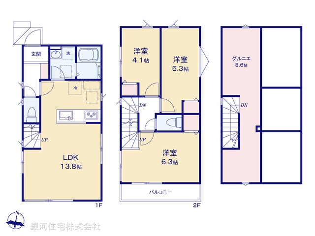 G00378758 東京都練馬区西大泉４丁目 新築一戸建て 4380万円【間取図】