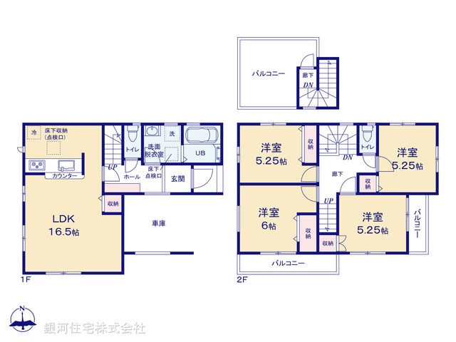 G00378798 東京都江戸川区上篠崎２丁目 新築一戸建て 7090万円【間取図】