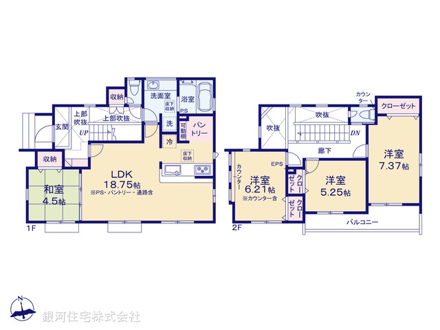 G00378812 東京都立川市一番町２丁目 新築一戸建て 5580万円【間取図】