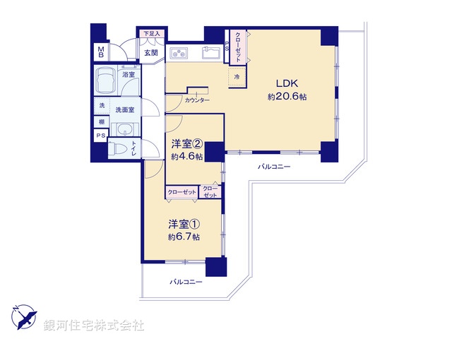 G00378836 埼玉県川口市飯塚３丁目 中古マンション 5290万円【間取図】