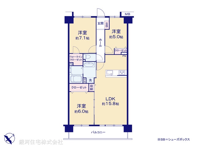 G00378839 埼玉県草加市新里町 中古マンション 2098万円【間取図】