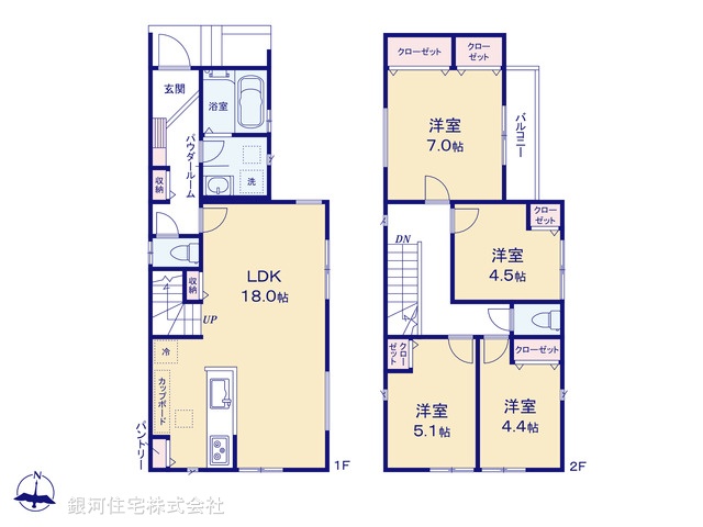 G00378878 東京都町田市鶴川４丁目 新築一戸建て 4390万円【間取図】