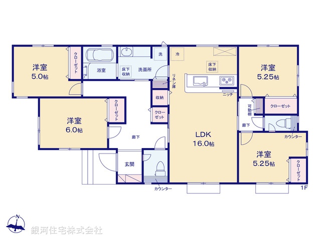 G00378887 埼玉県さいたま市緑区大字下山口新田 新築一戸建て 4898万円【間取図】