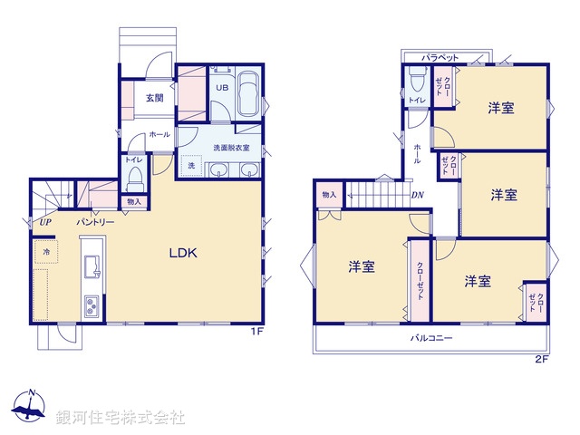 G00378908 神奈川県横浜市緑区長津田２丁目 新築一戸建て 6780万円【間取図】