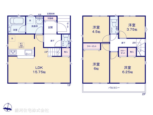 G00378922 東京都三鷹市深大寺３丁目 新築一戸建て 6190万円【間取図】