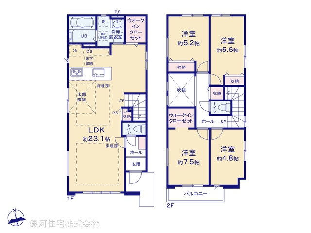 G00378979 東京都板橋区高島平５丁目 新築一戸建て 8299万円【間取図】