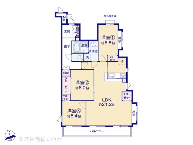 G00379002 東京都多摩市鶴牧２丁目 中古マンション 4180万円【間取図】