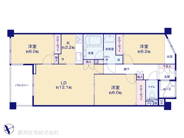 G00379039 東京都狛江市中和泉５丁目 中古マンション 5090万円【間取図】