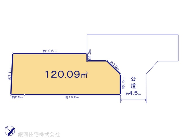 G00379151 神奈川県藤沢市鵠沼海岸３丁目 土地 4990万円【区画図】