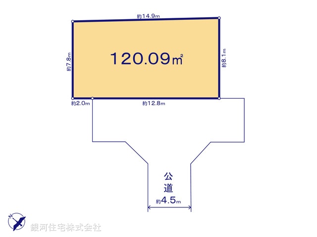 G00379152 神奈川県藤沢市鵠沼海岸３丁目 土地 5290万円【区画図】
