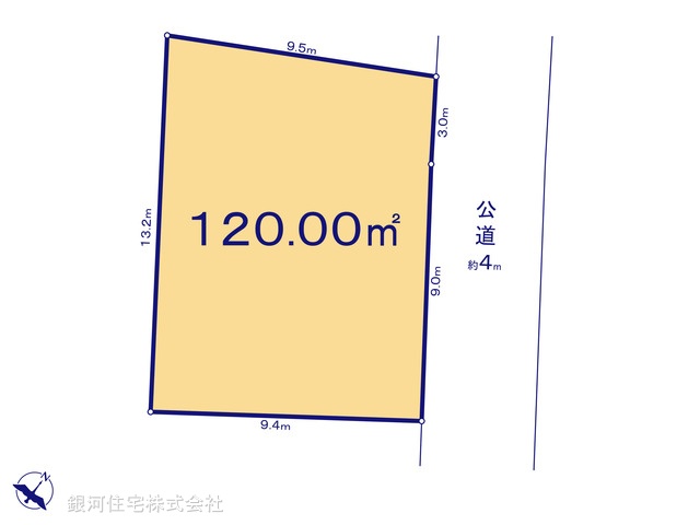 G00379165 神奈川県相模原市南区鵜野森３丁目 土地(建築条件付土地) 3990万円【区画図】
