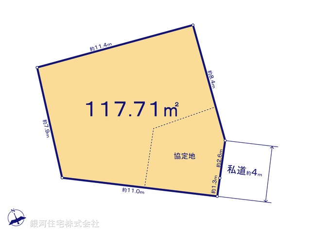 G00379168 神奈川県横浜市港北区篠原町 土地 4680万円【区画図】