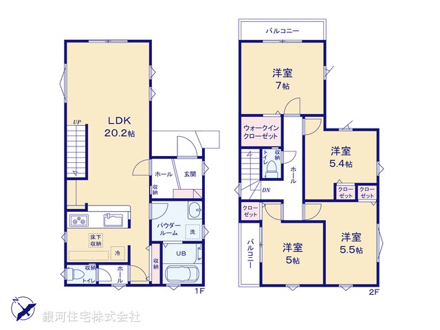 G00379181 神奈川県相模原市中央区中央３丁目 新築一戸建て 4599万円【間取図】