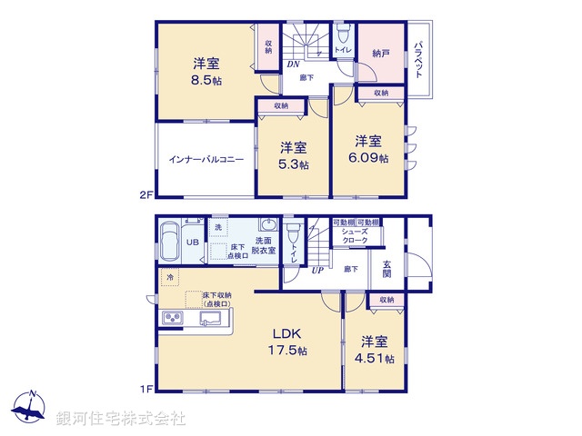 G00379210 神奈川県横浜市金沢区能見台１丁目 新築一戸建て 6280万円【間取図】