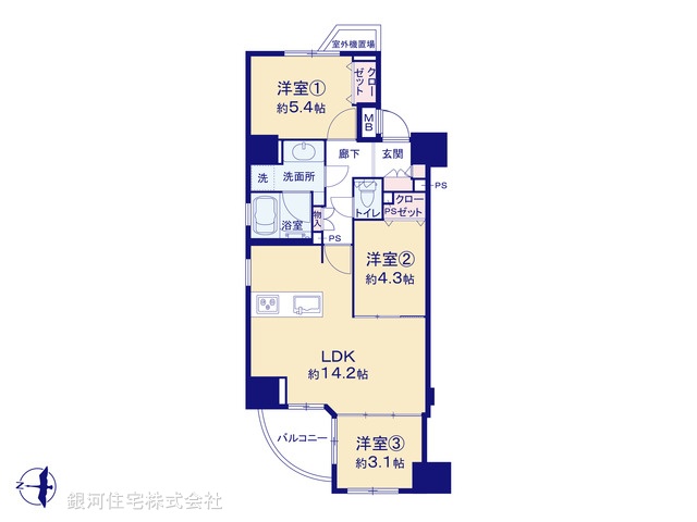 G00379271 東京都荒川区南千住３丁目 中古マンション 6980万円【間取図】