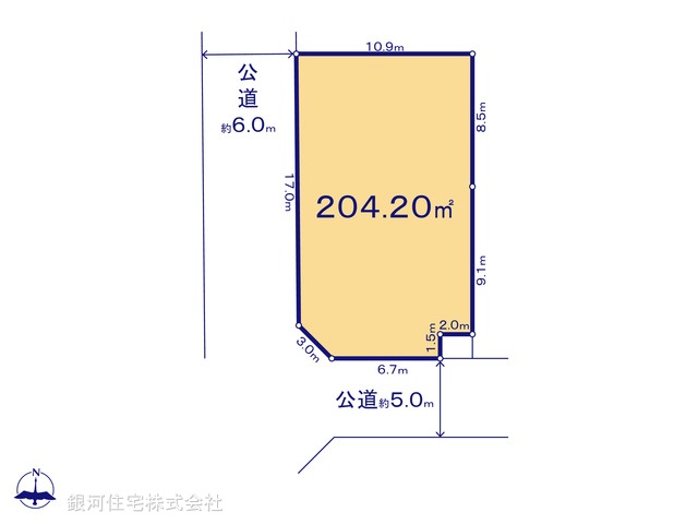 G00379301 東京都小平市学園東町 土地 7100万円【区画図】