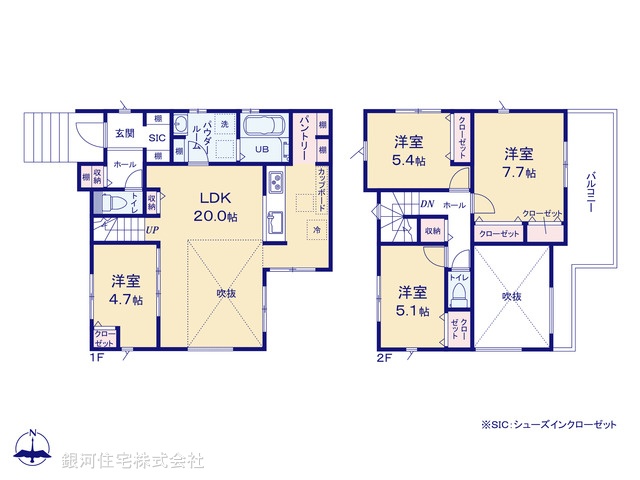 G00379329 神奈川県藤沢市今田 新築一戸建て 5490万円【間取図】