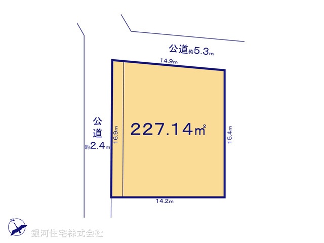 G00379359 神奈川県伊勢原市岡崎 土地 1480万円【区画図】