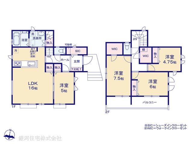 G00379381 千葉県松戸市八ヶ崎１丁目 新築一戸建て 4390万円【間取図】