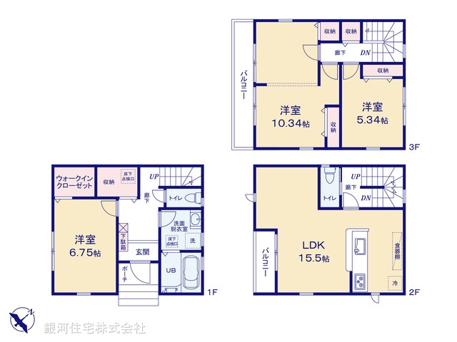 G00379397 埼玉県さいたま市岩槻区大字釣上新田 新築一戸建て 3480万円【間取図】