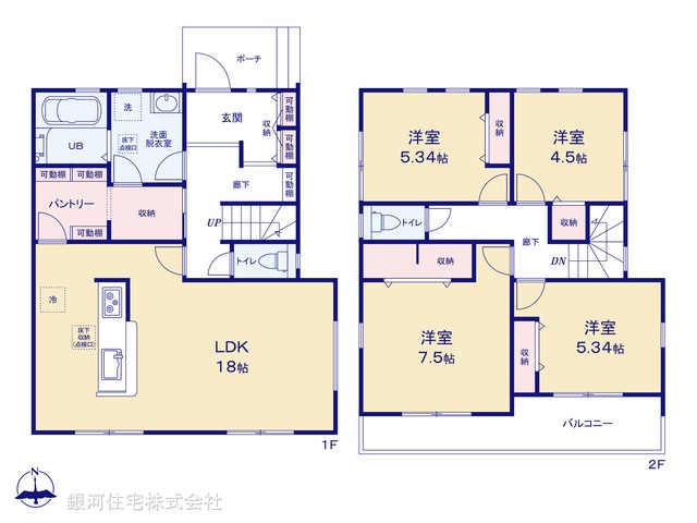 G00379462 神奈川県横浜市金沢区高舟台２丁目 新築一戸建て 4980万円【間取図】
