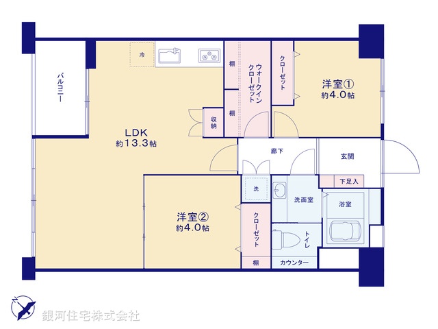G00379472 東京都品川区南大井６丁目 中古マンション 4280万円【間取図】