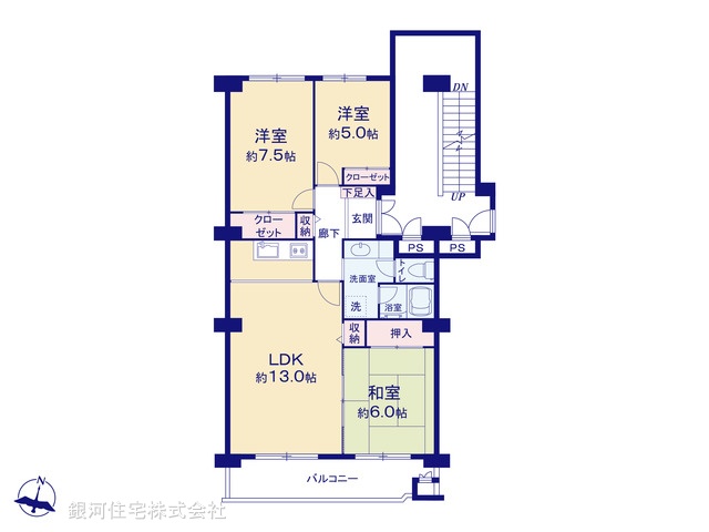 G00379523 埼玉県入間市春日町２丁目 中古マンション 980万円【間取図】