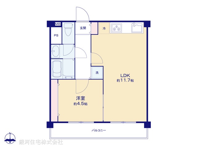 G00379568 東京都西東京市谷戸町３丁目 中古マンション 1980万円【間取図】